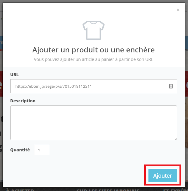 Ajouter l'URL d'un article du SEGA Store dans la barre de recherche ZenMarket
