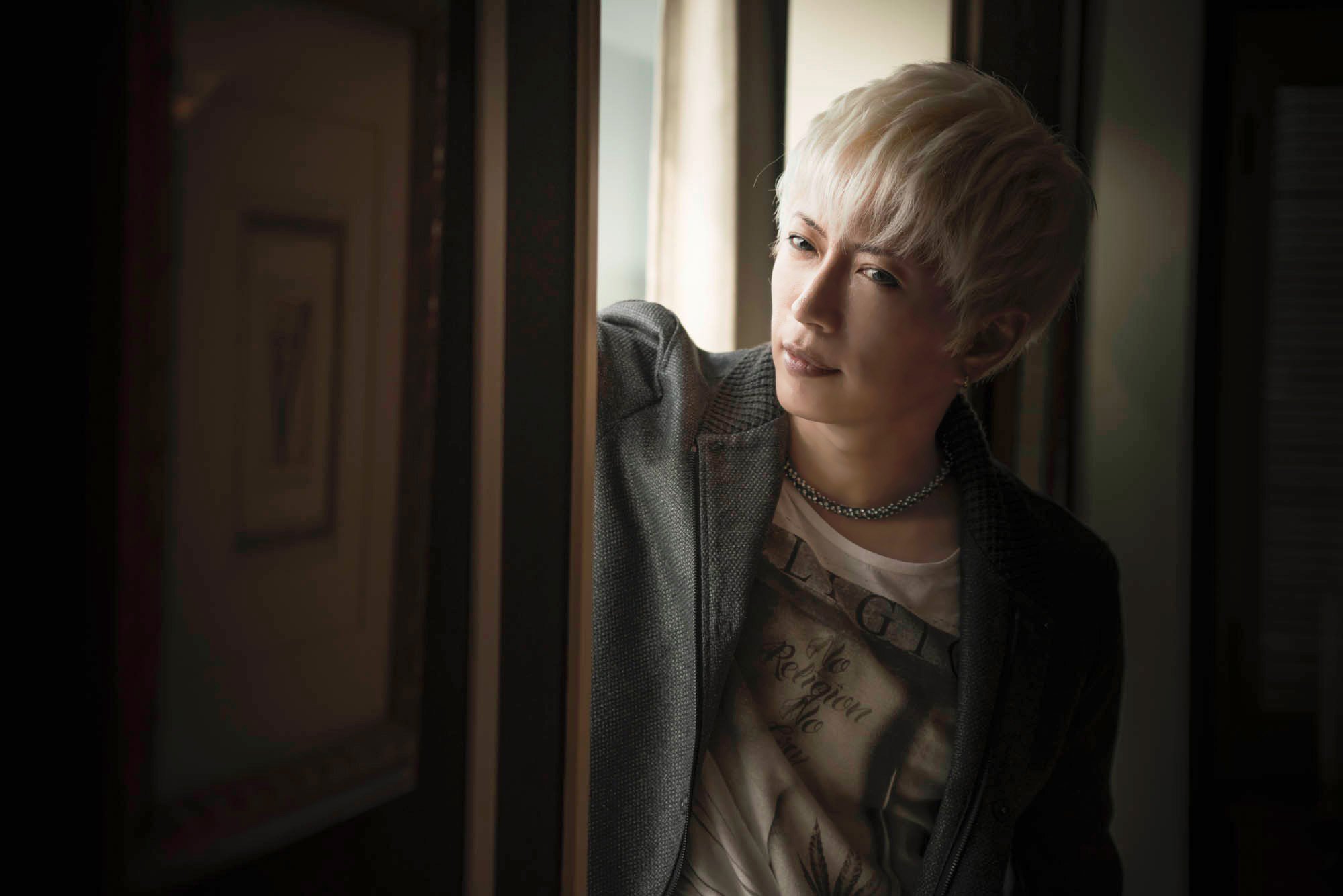Gackt posing in an exclusive photoshoot
