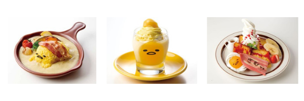 Меню в кафе Gudetama в Осаке