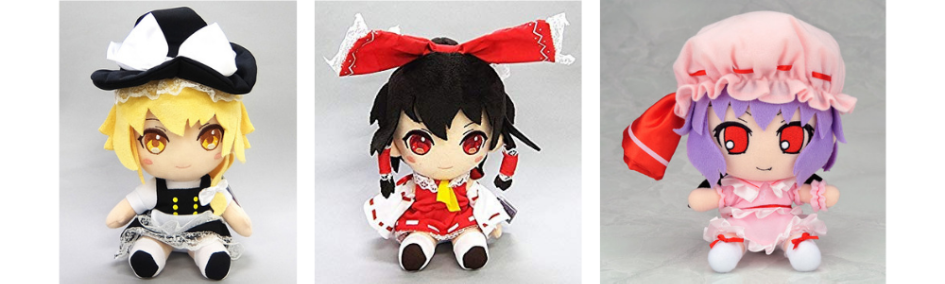 Reimu, Mirasa, Remilia plushies on ZenPlus