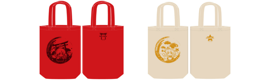 Red and white touhou project tote bags on ZenPlus