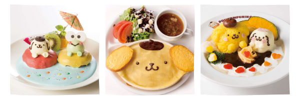 Меню в кафе PomPomPurin Cafe Хараджюку