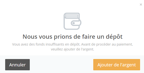 Avertissement de paiement de commande sur ZenMarket