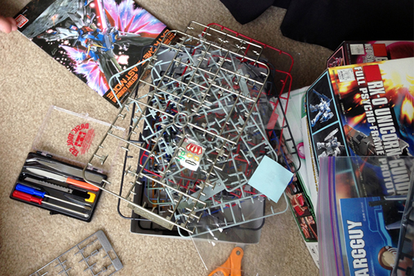 Inside a Gunpla box