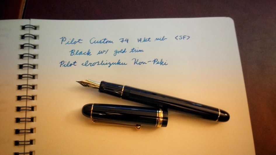 Pilot Custom 74 fountain pen calligraphy