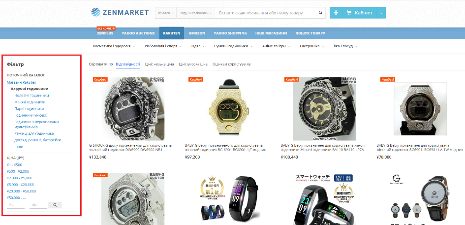 Пошук товарів на Ракутен - ZenMarket!