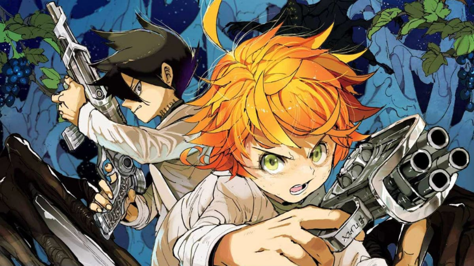 promised neverland characters holding guns