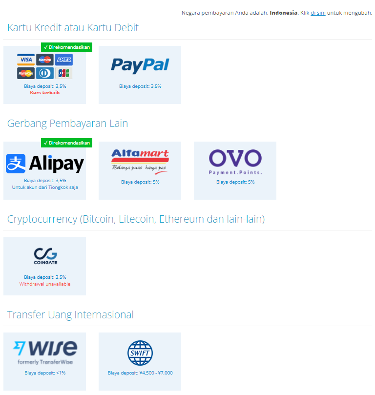 payment options