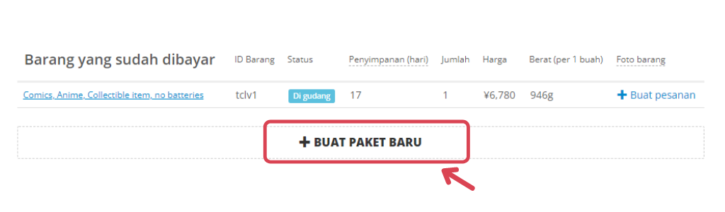 cara buat paket pengiriman ZenMarket