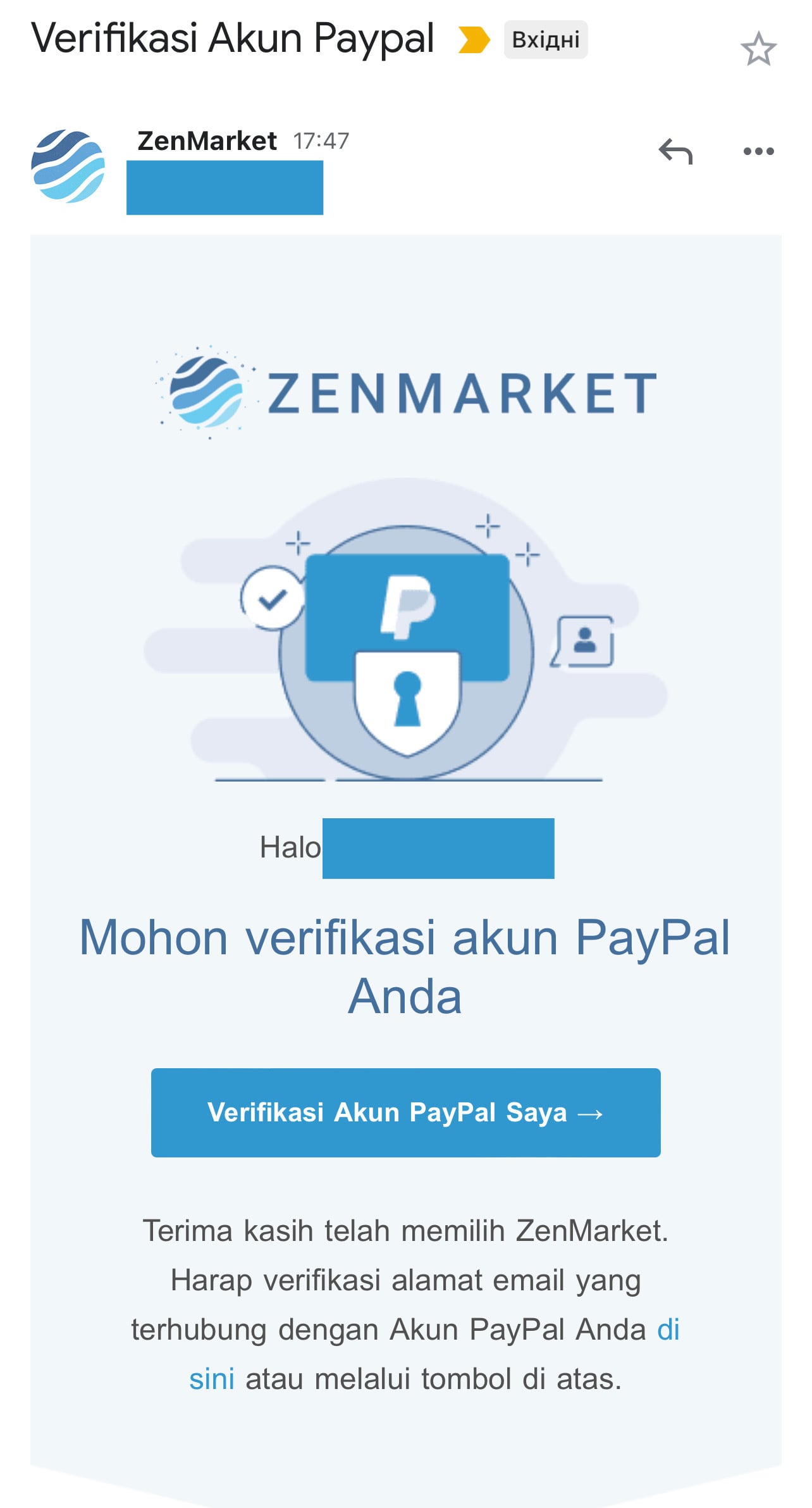 Verifikasi PayPal