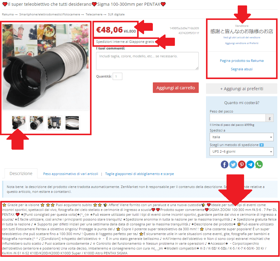 Controlla i dettagli dell'inserzione