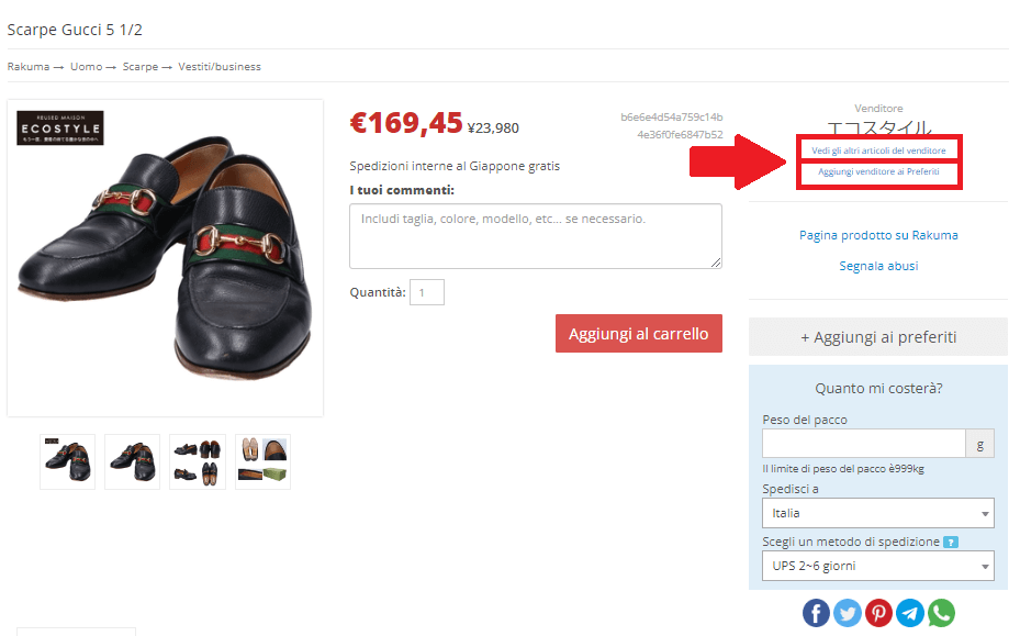 Aggiungi venditore ai preferiti