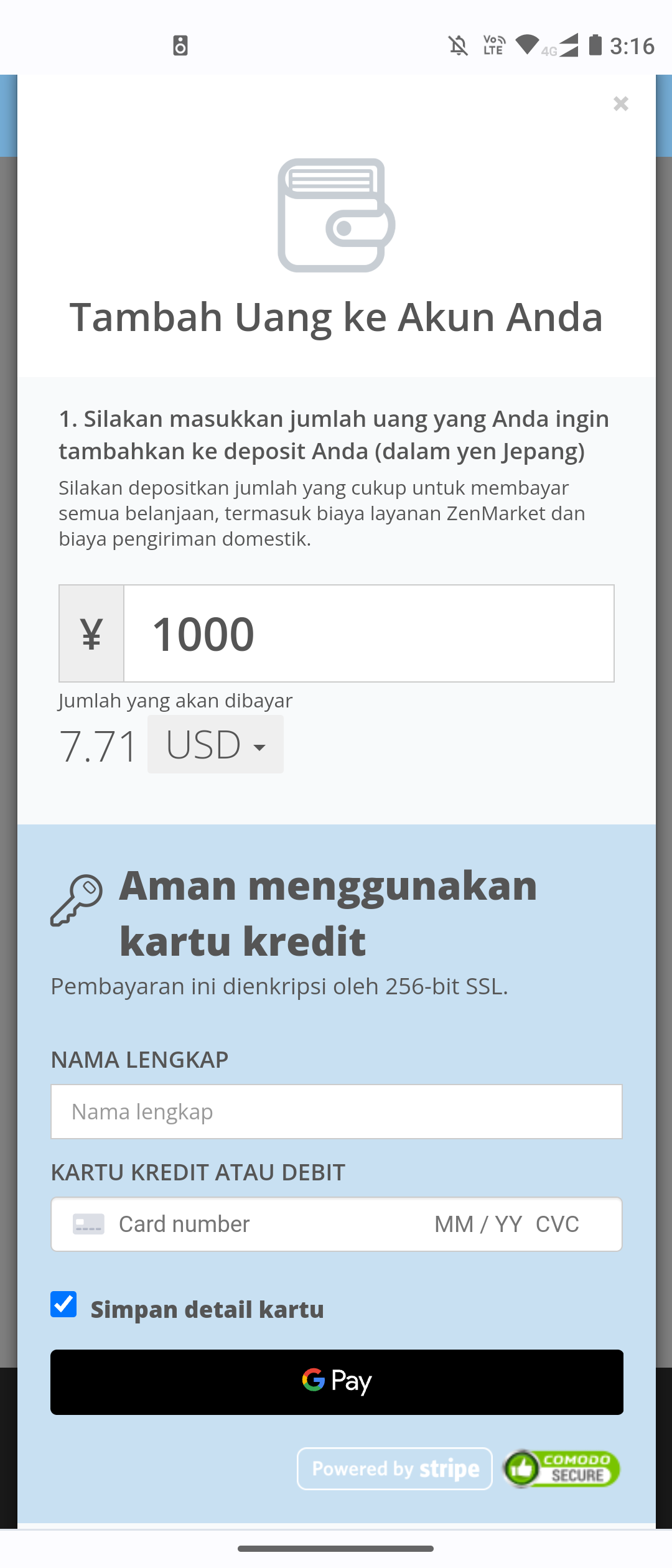 Bayar belanjaan di ZenMarket dengan Google Pay