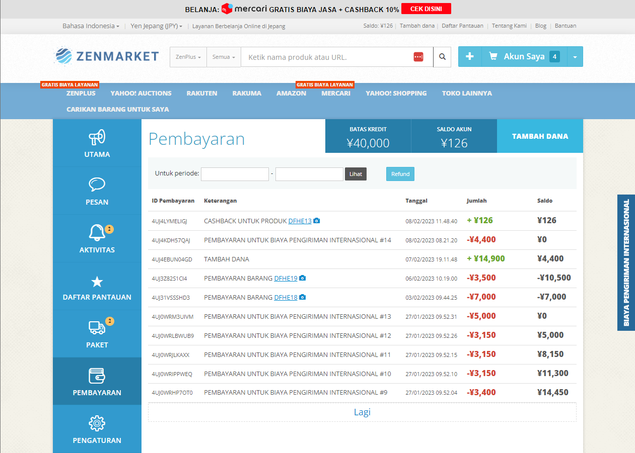 cashback mercari di ZenMarket