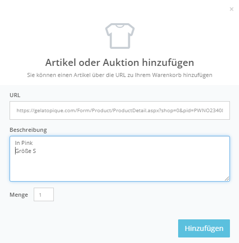 Fügen Sie ein Produkt einer japanischen Website auf ZenMarket hinzu