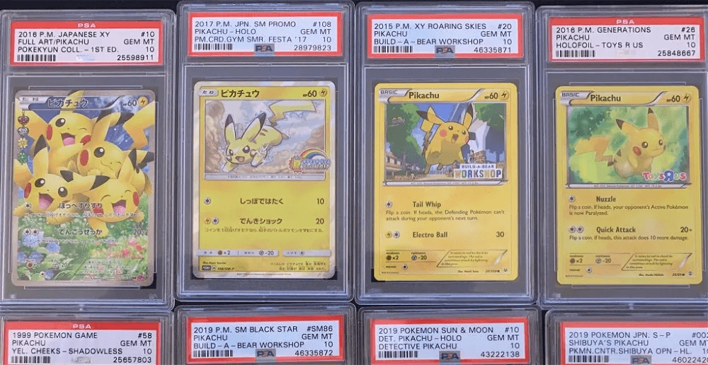 Cartas Pokémon avaliadas