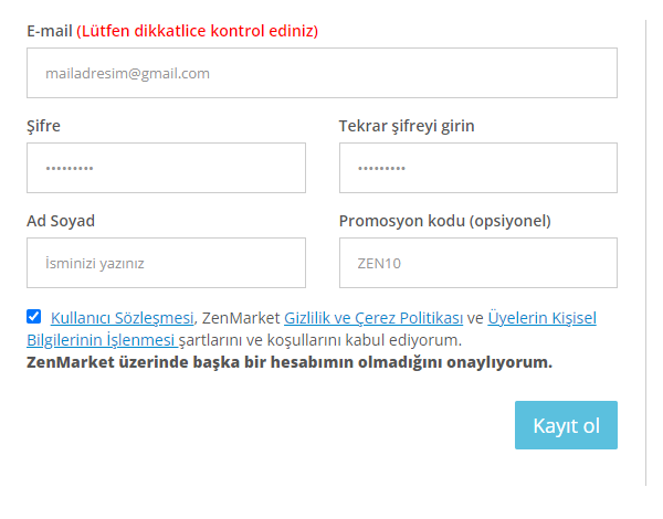 ZenMarket ZEN10 kampanya kodu ile kayıt olun